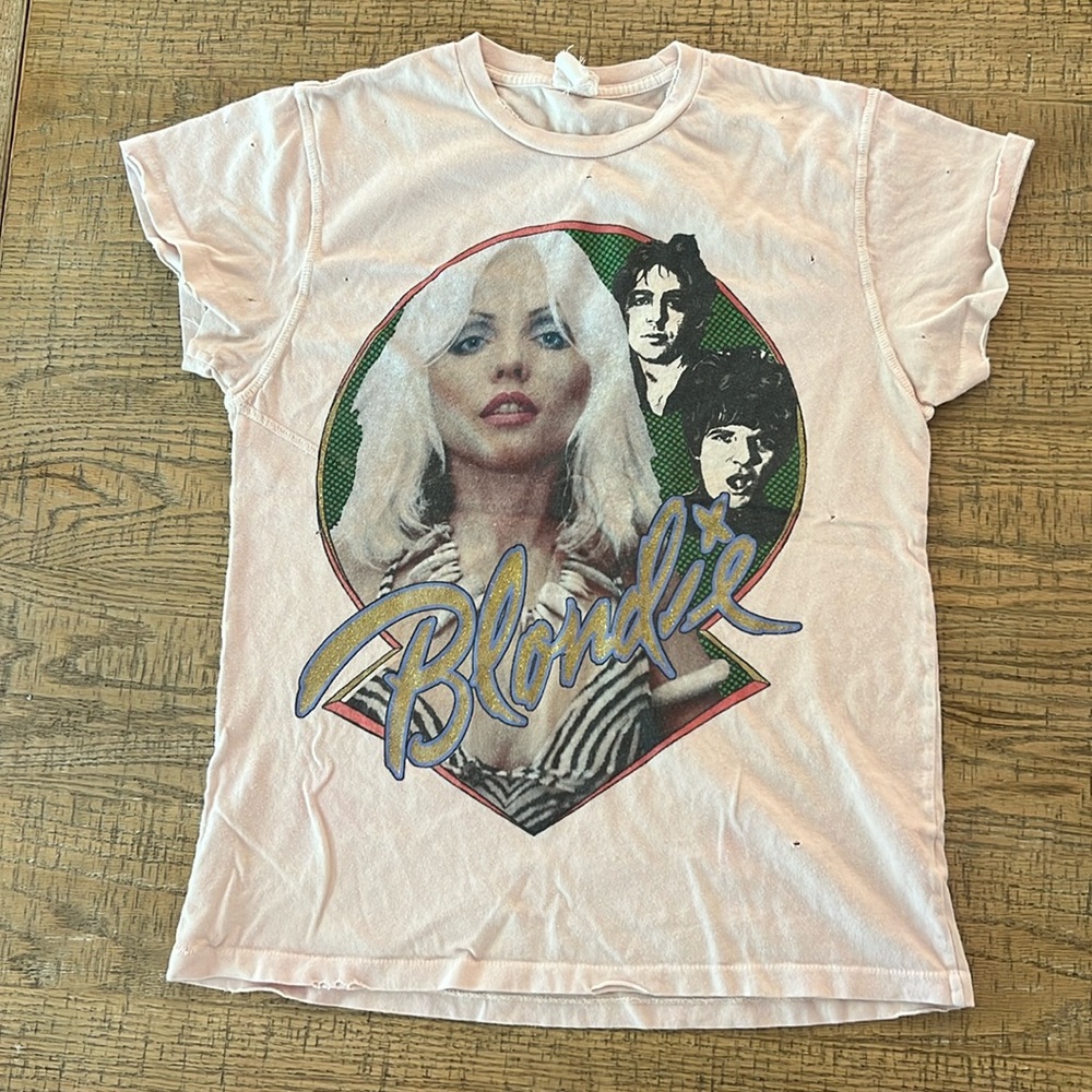 Madeworn Blondie Tshirt Pink Distressed